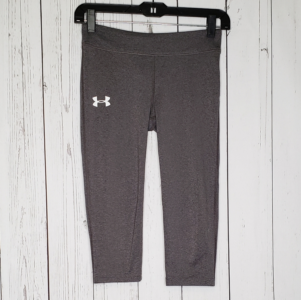 Girls Under Armour Gray Heat Gear Leggings Medium